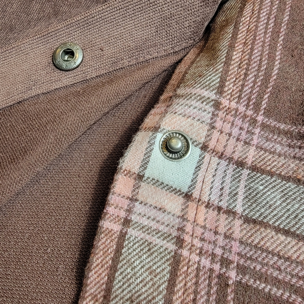 Ultra Flirt Western Plaid Cropped Snap Button Jacket Women’s XL (Juniors) brown - Picture 6 of 12